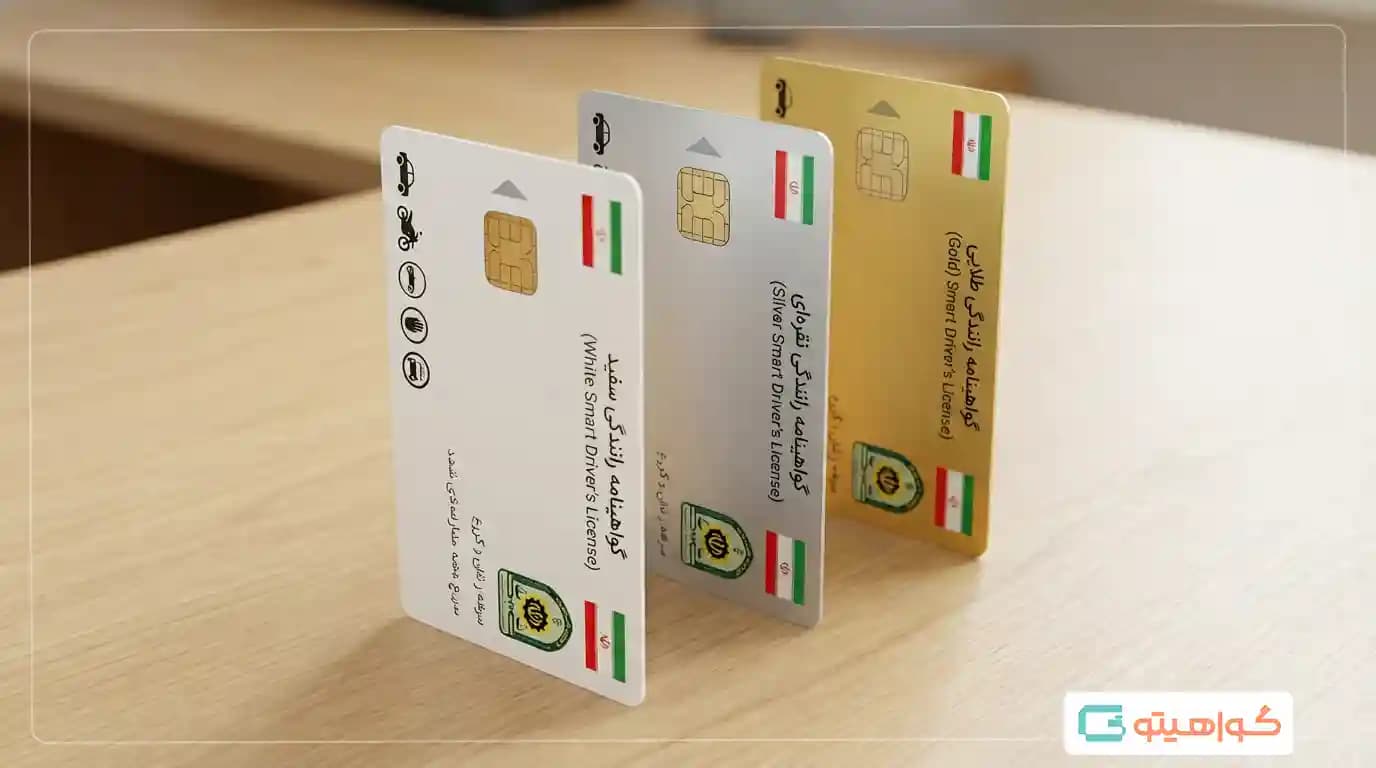 رنگ گواهینامه های جدید
